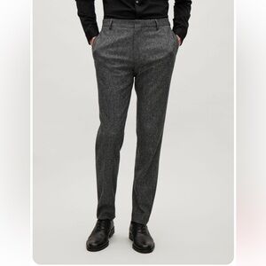 COS Men’s Regular Fit Grey Wool-Cashmere Trousers - EU 50 / US 34 Inseam 30